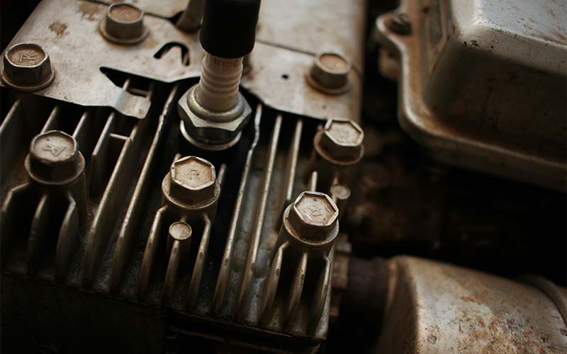 closeup of a small engine