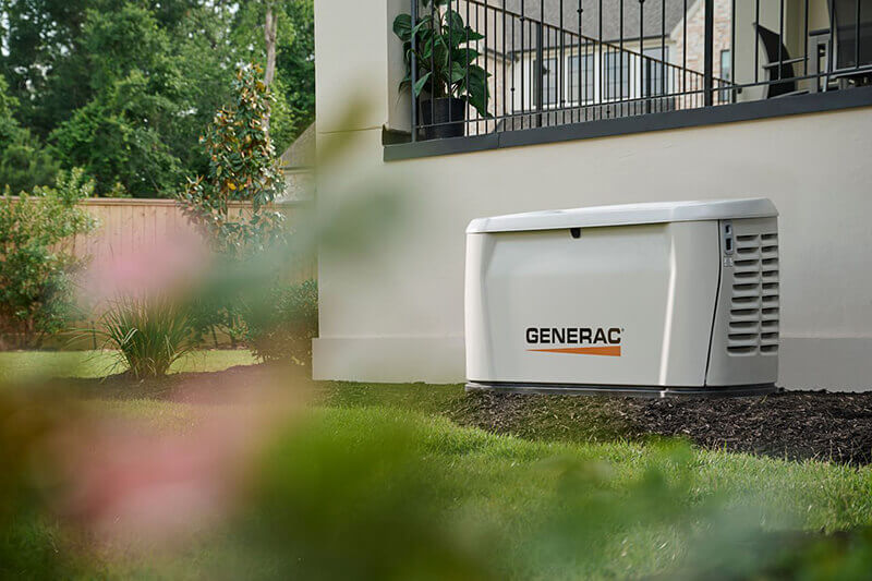 Whole-home generator on the side of a house in central Indiana