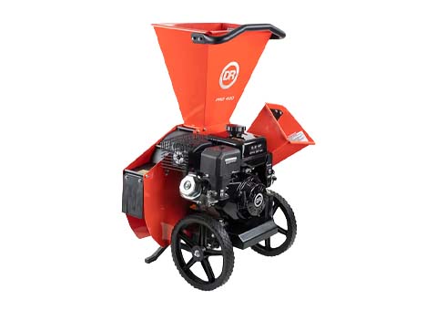 a gas-powered wood chipper on a white background