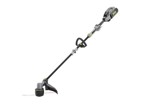 a battery-powered string trimmer on a white background