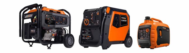 a row of portable generators
